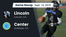 Recap: 	Lincoln  vs. Center  2018