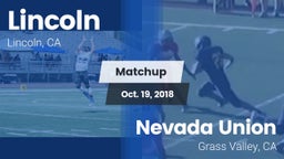 Matchup: Lincoln California vs. Nevada Union  2018