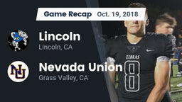 Recap: 	Lincoln  vs. Nevada Union  2018