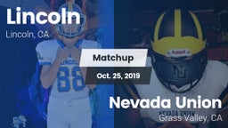 Matchup: Lincoln California vs. Nevada Union  2019