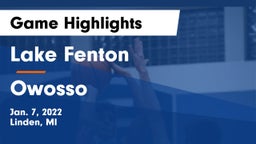Lake Fenton  vs Owosso  Game Highlights - Jan. 7, 2022