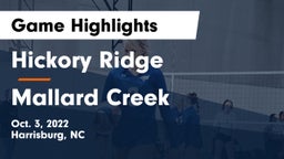 Hickory Ridge  vs Mallard Creek  Game Highlights - Oct. 3, 2022