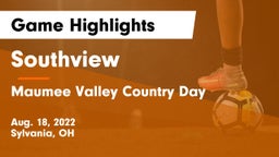Southview  vs Maumee Valley Country Day  Game Highlights - Aug. 18, 2022