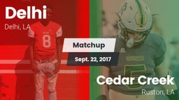 Matchup: Delhi  vs. Cedar Creek  2017