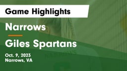 Narrows  vs Giles  Spartans Game Highlights - Oct. 9, 2023