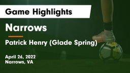 Narrows  vs Patrick Henry (Glade Spring) Game Highlights - April 26, 2022