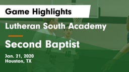 Lutheran South Academy vs Second Baptist  Game Highlights - Jan. 21, 2020