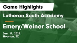 Lutheran South Academy vs Emery/Weiner School Game Highlights - Jan. 17, 2023