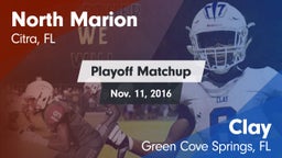 Matchup: North Marion High vs. Clay  2016