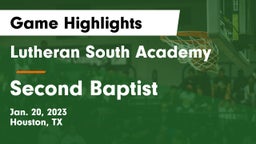 Lutheran South Academy vs Second Baptist Game Highlights - Jan. 20, 2023