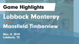 Lubbock Monterey  vs Mansfield Timberview  Game Highlights - Nov. 8, 2018