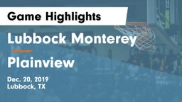 Lubbock Monterey  vs Plainview  Game Highlights - Dec. 20, 2019