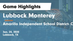 Lubbock Monterey  vs Amarillo Independent School District- Caprock  Game Highlights - Jan. 24, 2020