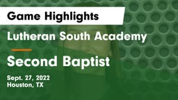 Lutheran South Academy vs Second Baptist  Game Highlights - Sept. 27, 2022