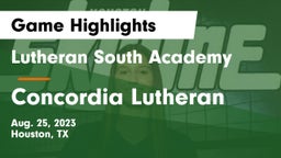 Lutheran South Academy vs Concordia Lutheran  Game Highlights - Aug. 25, 2023