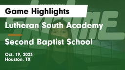 Lutheran South Academy vs Second Baptist School Game Highlights - Oct. 19, 2023