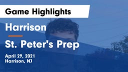Harrison  vs St. Peter's Prep  Game Highlights - April 29, 2021