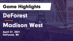DeForest  vs Madison West Game Highlights - April 27, 2021
