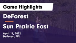 DeForest  vs Sun Prairie East  Game Highlights - April 11, 2022