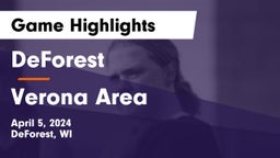 DeForest  vs Verona Area  Game Highlights - April 5, 2024