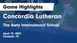 Concordia Lutheran  vs The Awty International School Game Highlights - April 19, 2022