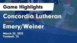 Concordia Lutheran  vs Emery/Weiner  Game Highlights - March 23, 2023