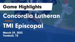 Concordia Lutheran  vs TMI Episcopal Game Highlights - March 29, 2023