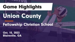 Union County  vs Fellowship Christian School Game Highlights - Oct. 15, 2022