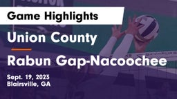 Union County  vs Rabun Gap-Nacoochee  Game Highlights - Sept. 19, 2023