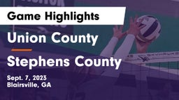 Union County  vs Stephens County  Game Highlights - Sept. 7, 2023