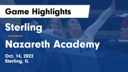 Sterling  vs Nazareth Academy  Game Highlights - Oct. 14, 2022