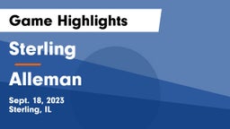 Sterling  vs Alleman  Game Highlights - Sept. 18, 2023