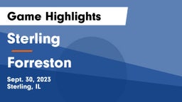 Sterling  vs Forreston  Game Highlights - Sept. 30, 2023