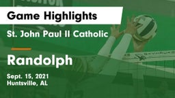 St. John Paul II Catholic  vs Randolph  Game Highlights - Sept. 15, 2021