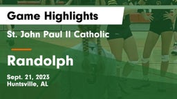 St. John Paul II Catholic  vs Randolph  Game Highlights - Sept. 21, 2023