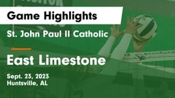 St. John Paul II Catholic  vs East Limestone  Game Highlights - Sept. 23, 2023