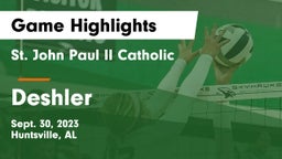 St. John Paul II Catholic  vs Deshler  Game Highlights - Sept. 30, 2023