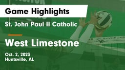 St. John Paul II Catholic  vs West Limestone  Game Highlights - Oct. 2, 2023