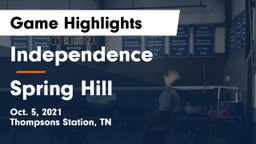 Independence  vs Spring Hill  Game Highlights - Oct. 5, 2021