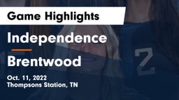 Independence  vs Brentwood  Game Highlights - Oct. 11, 2022