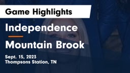 Independence  vs Mountain Brook  Game Highlights - Sept. 15, 2023