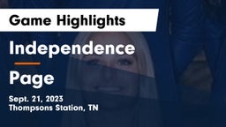 Independence  vs Page  Game Highlights - Sept. 21, 2023