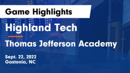 Highland Tech  vs Thomas Jefferson Academy  Game Highlights - Sept. 22, 2022