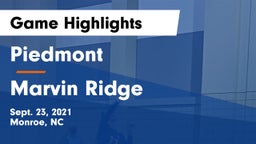 Piedmont  vs Marvin Ridge  Game Highlights - Sept. 23, 2021