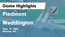 Piedmont  vs Weddington  Game Highlights - Sept. 15, 2022