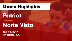 Patriot  vs Norte Vista Game Highlights - Jan 18, 2017