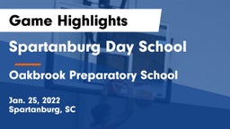 Spartanburg Day School vs Oakbrook Preparatory School Game Highlights - Jan. 25, 2022