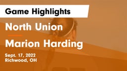 North Union  vs Marion Harding  Game Highlights - Sept. 17, 2022