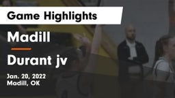 Madill  vs Durant jv Game Highlights - Jan. 20, 2022