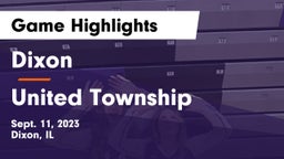 Dixon  vs United Township Game Highlights - Sept. 11, 2023